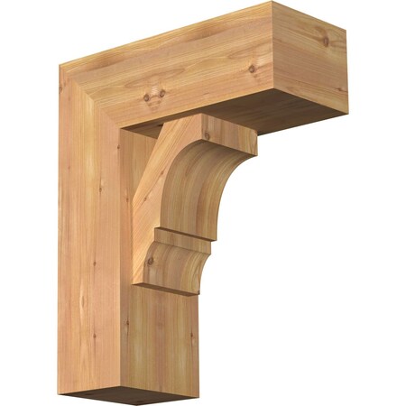 Ekena Millwork Balboa Block Smooth Bracket w/ Offset Brace, Western Red Cedar, 7 1/2"W x 18"D x 22"H BKT0806X18X22BOA05SWR